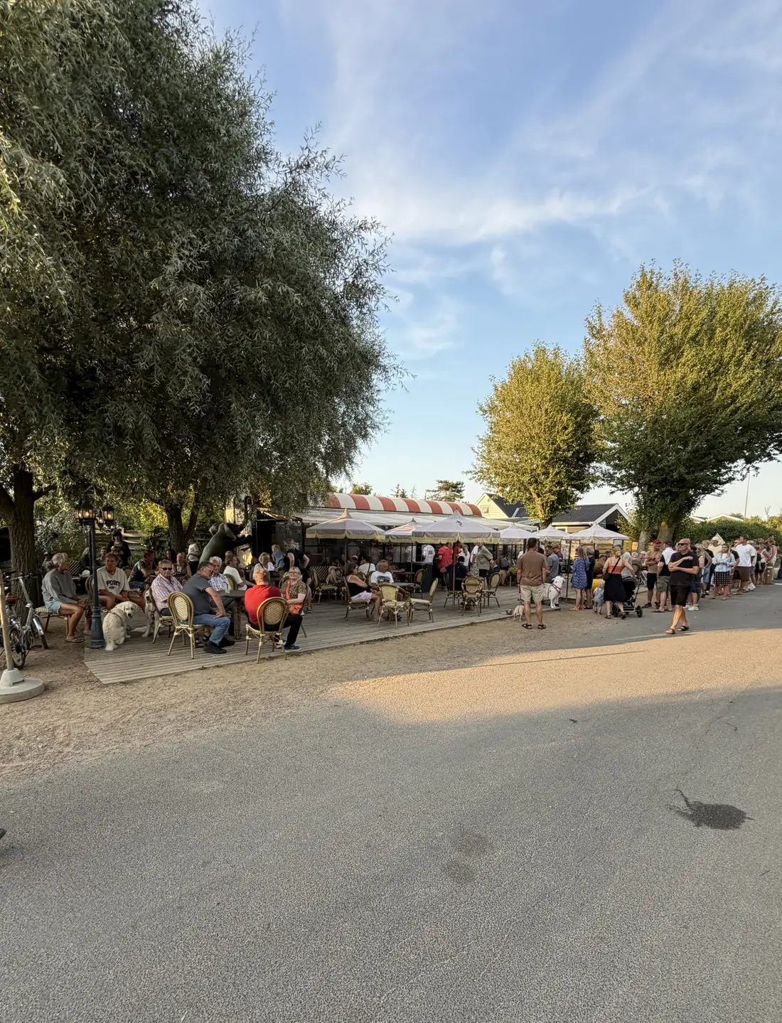 Gæster, cykler og hele køen ved Cirkus Is på en sommerdag